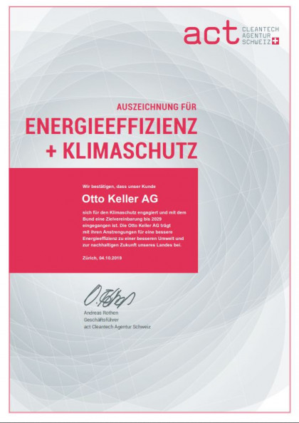 Zertifikat Otto Keller AG 